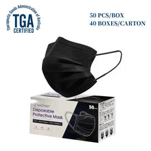 Load image into Gallery viewer, Medical Face Mask Black&lt;br&gt; 40 Boxes Carton
