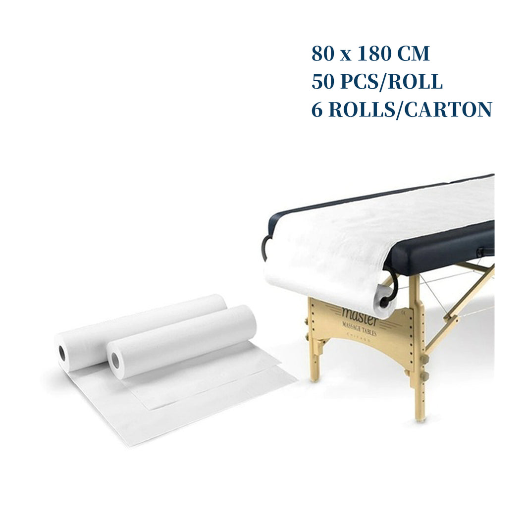 50PCS Disposable Bed Sheets Roll Perforated Massage Table Cover for Tattoo  White